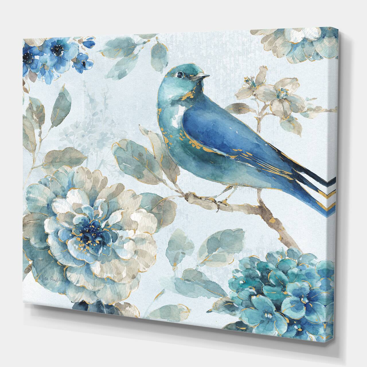 Designart - Indigold Watercolor Lovely bird II - Farmhouse Canvas Art